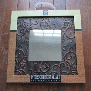 Metal Leaf Mirror 12 x 12 Square new in package Bronze finish frame